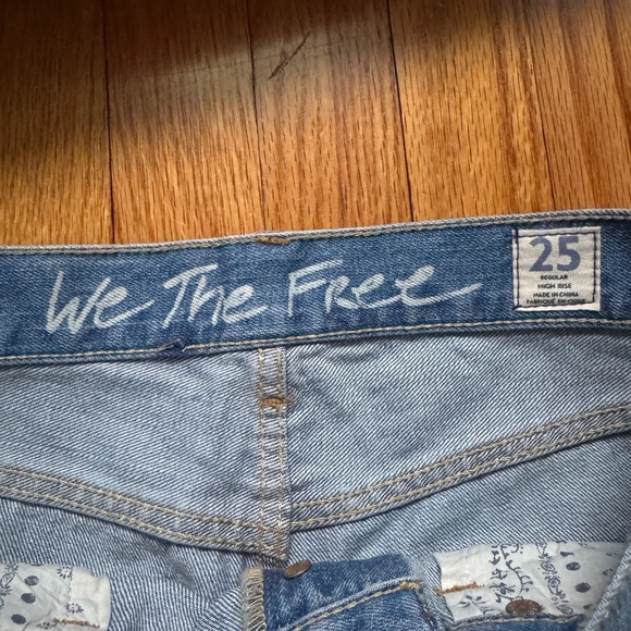 we the free free people distressed blue denim jeans size 25 regular high rise - Picture 3 of 7